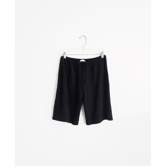 Stark x Pants - Stark X Black Linen Jersey Knit Slouchy Tie Waist Shorts sz XS Extra Small